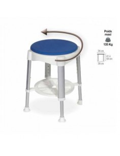 Tabouret de douche pivotant assise souple SANTORIN