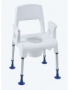 Chaise de douche/chaise-toilettes percée avec accoudoirs et dossier Aquatec Pico "Invacare"